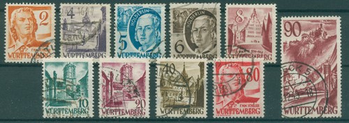 Frz zone wuerttemberg - wuerttemberg, 1948